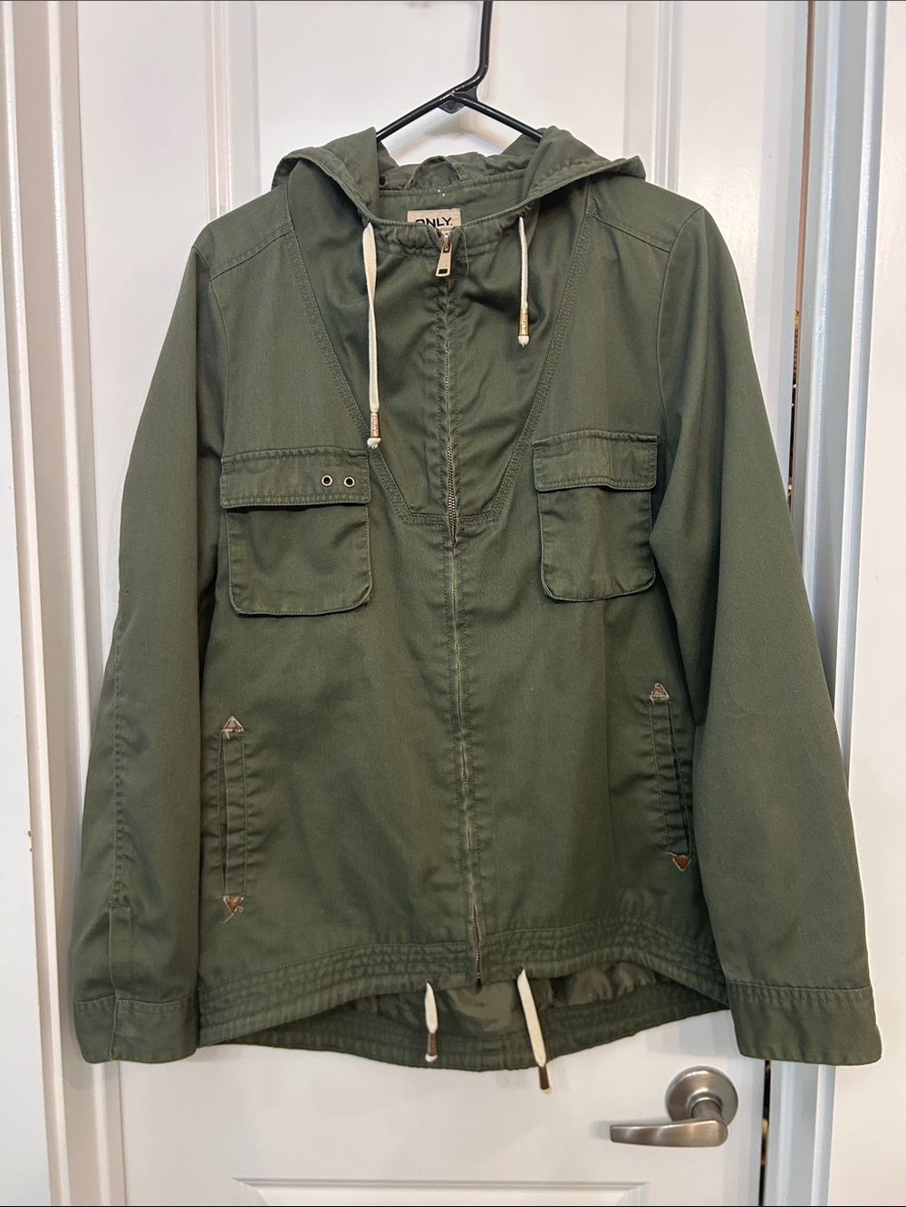 ONLY Olive Utility Hooded Field Jacket
